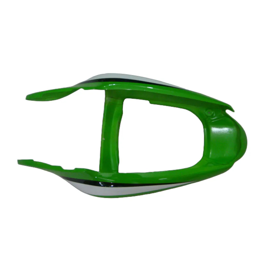 Kawasaki ZX-6R / 636 2000-2002 Green, White, and Black tail section fairing detail view 15