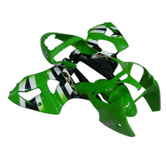 Kawasaki ZX-6R / 636 2000-2002 Green, White, and Black tail section fairing detail view 1