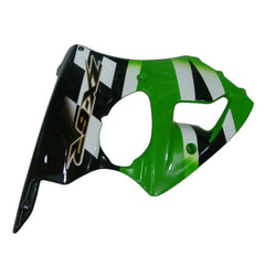 Kawasaki ZX-6R / 636 2000-2002 Green, White, and Black tail section fairing detail view 4