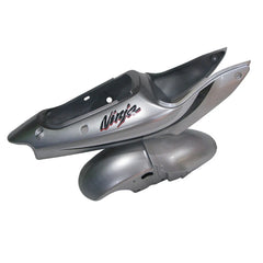 Kawasaki ZX-6R / 636 2000-2002 Silver and Black tail section fairing detail view 1