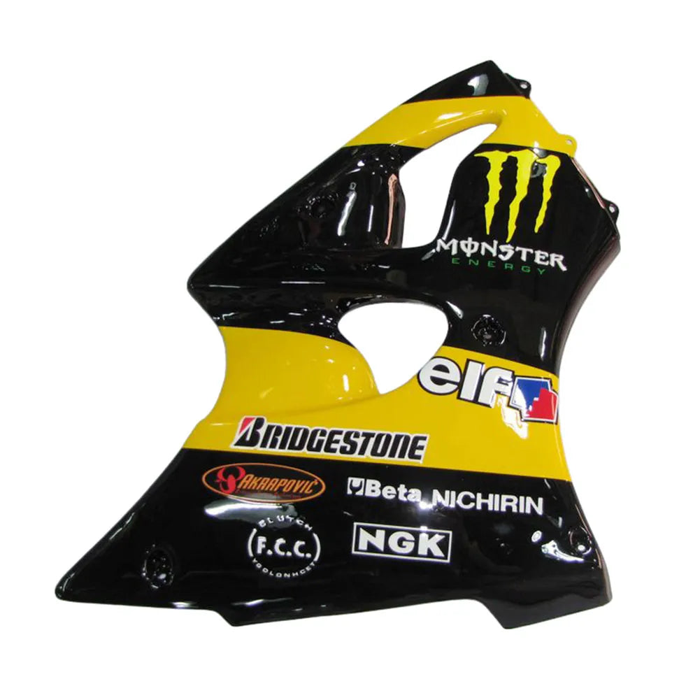 Kawasaki ZX-6R / 636 2000-2002 Yellow Monster Edition fairing kit left side view