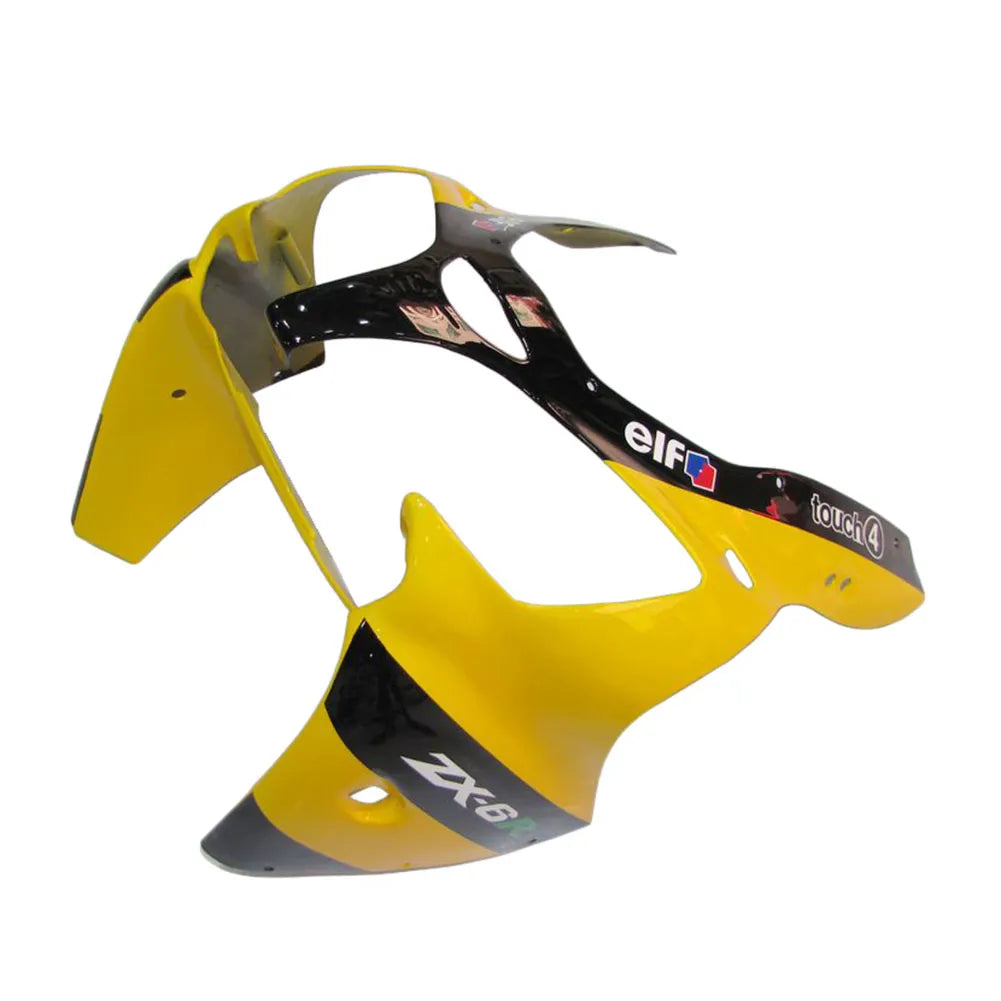 Kawasaki ZX-6R / 636 2000-2002 Yellow Monster Edition tail section fairing side view