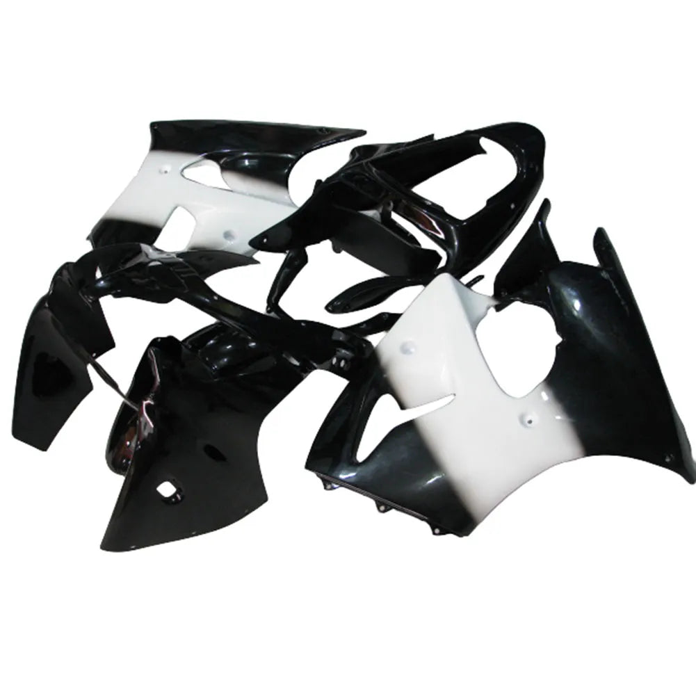 Kawasaki ZX-6R / 636 2000-2002 Black and White full fairing kit set view