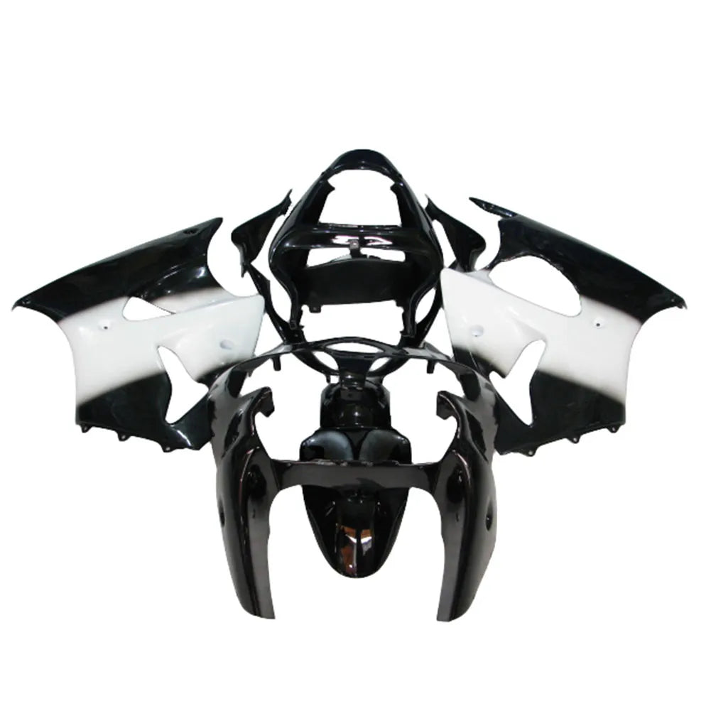 Kawasaki ZX-6R / 636 2000-2002 Black and White fairing kit front view
