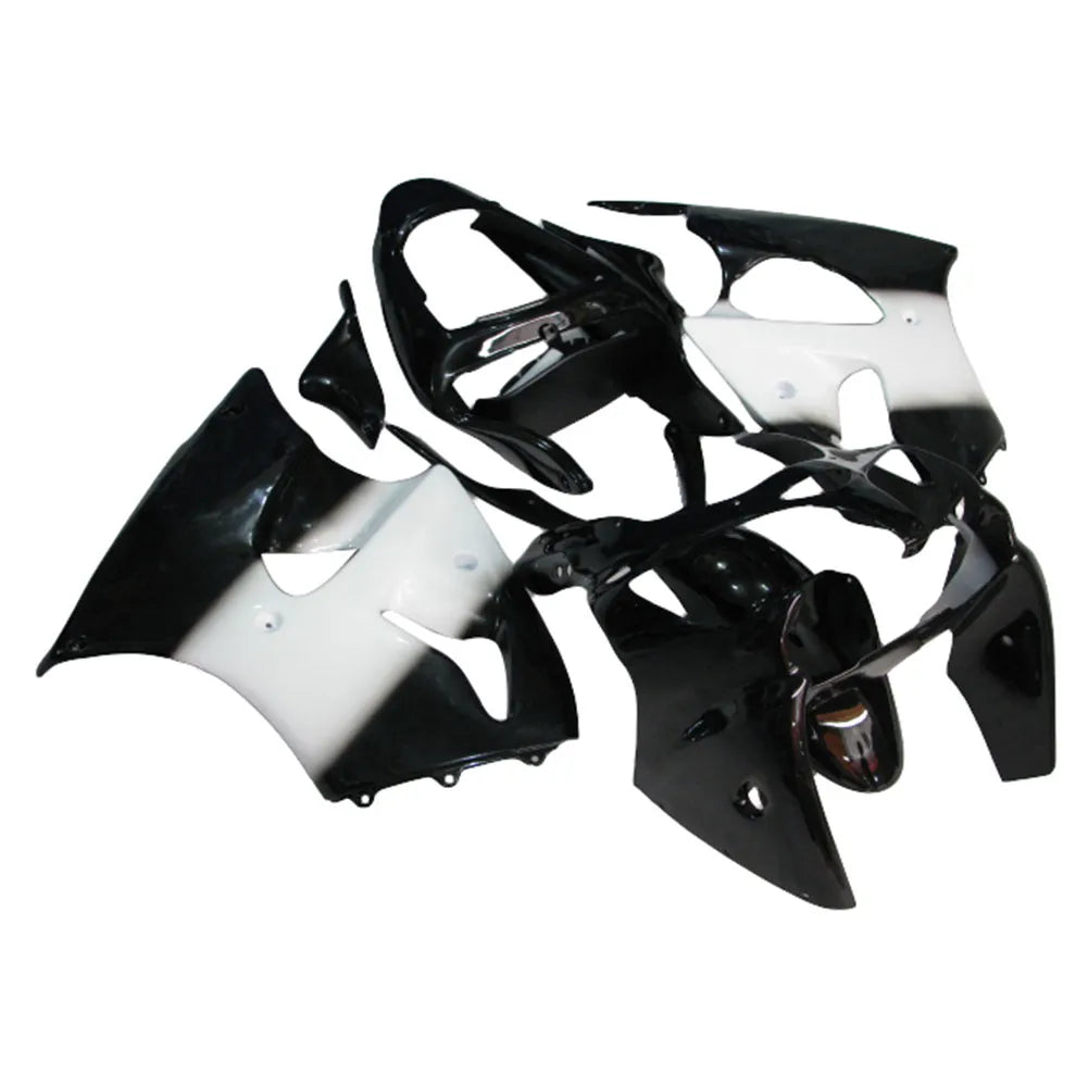 Kawasaki ZX-6R / 636 2000-2002 Black and White fairing kit left side view