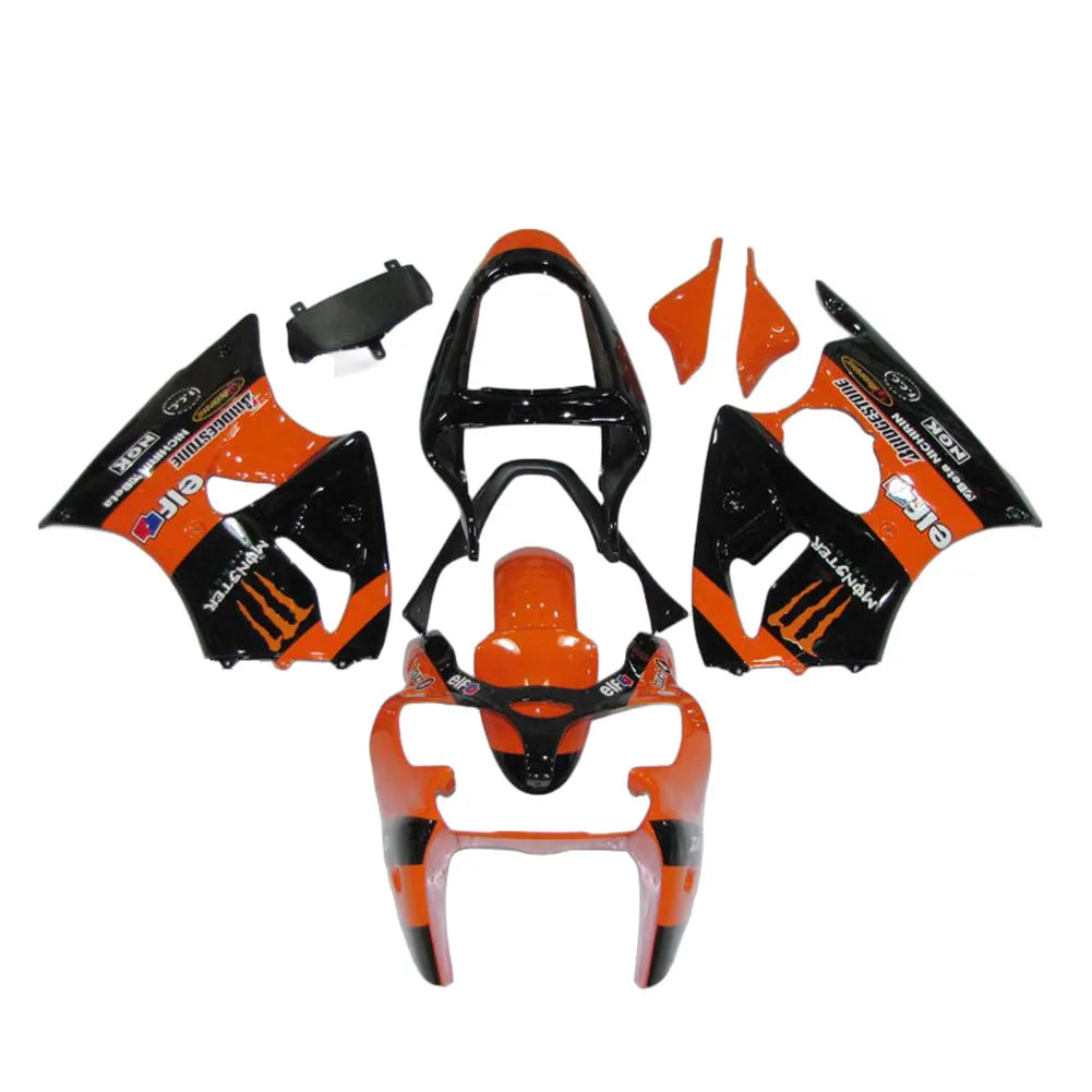 Kawasaki ZX-6R / 636 2000-2002 Orange Monster Edition full fairing kit set view
