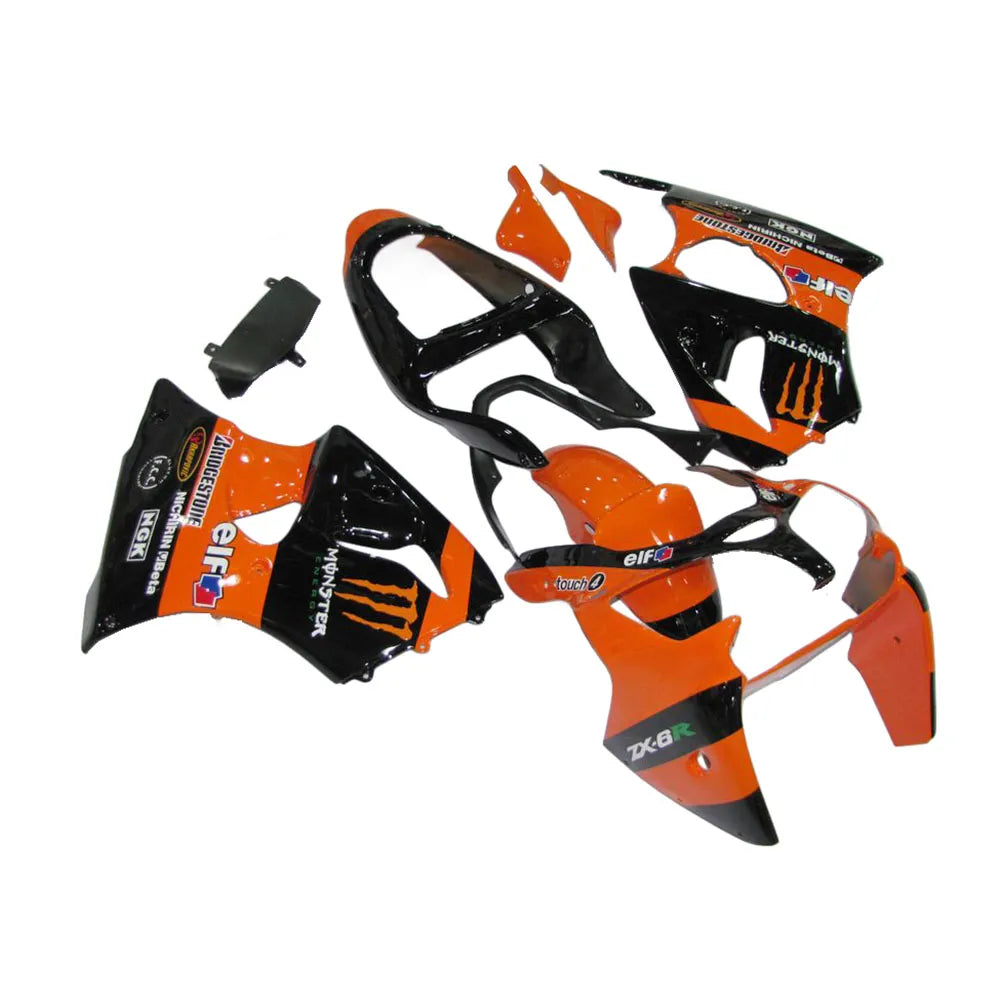 Kawasaki ZX-6R / 636 2000-2002 Orange Monster Edition fairing kit front view