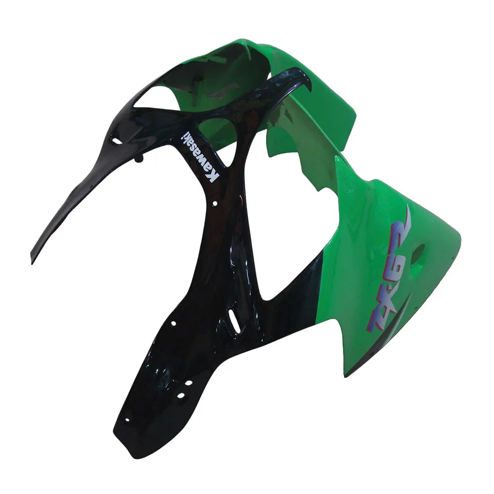 Kawasaki ZX-6R / 636 2000-2002 Green, Black, and White OEM Style tail section fairing side view