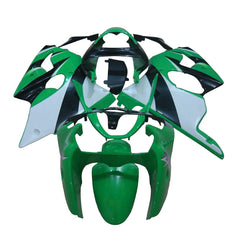 Kawasaki ZX-6R / 636 2000-2002 Green, Black, and White OEM Style fairing kit detail detail view 1