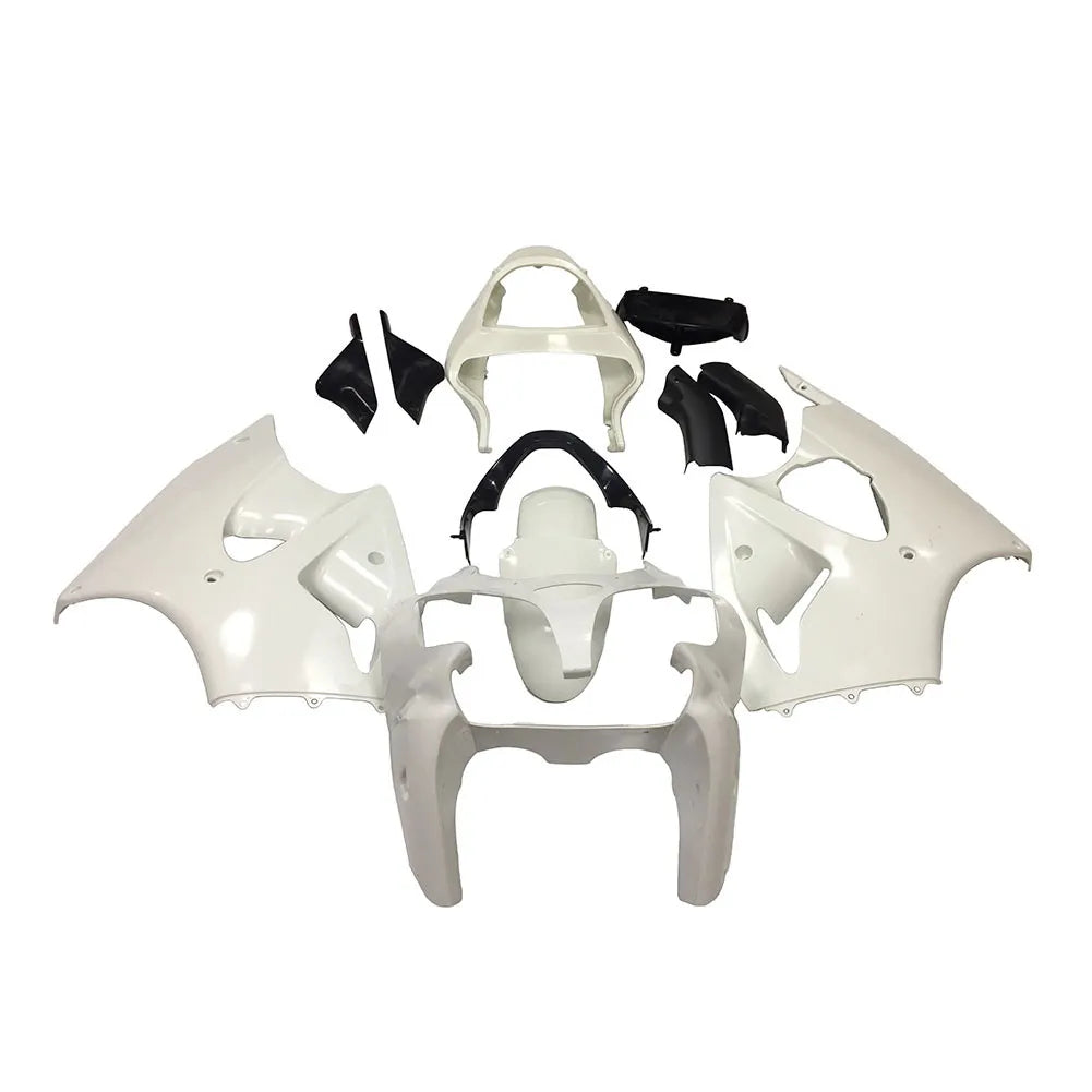Kawasaki ZX-6R / 636 2000-2002 White (Freely Paintable) full fairing kit set view