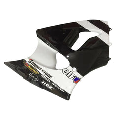 Kawasaki ZX-6R / 636 2000-2002 Glossy Black White tail section fairing side view
