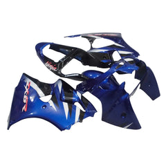 Kawasaki ZX-6R / 636 2000-2002 Blue, White fairing kit left side view