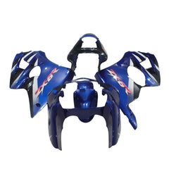 Kawasaki ZX-6R / 636 2000-2002 Blue, White tail section fairing rear view