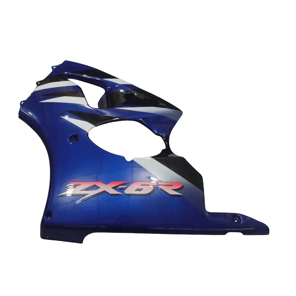 Kawasaki ZX-6R / 636 2000-2002 Blue, White tail section fairing detail view 5