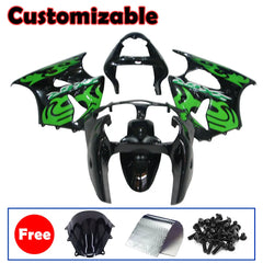 Kawasaki ZX-6R / 636 2000-2002 Green and Black Fairing Kit without Logos
