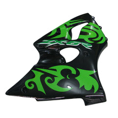 Kawasaki ZX-6R / 636 2000-2002 Green and Black without Logos tail section fairing rear view