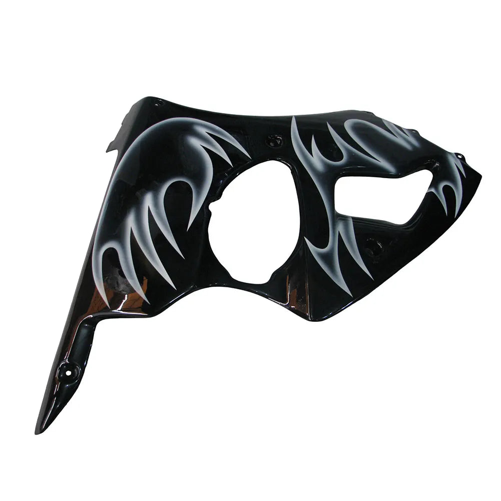 Kawasaki ZX-6R / 636 2000-2002 Silver, Black, and Flame tail section fairing detail view 3