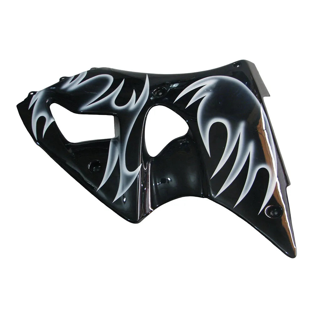 Kawasaki ZX-6R / 636 2000-2002 Silver, Black, and Flame tail section fairing detail view 4