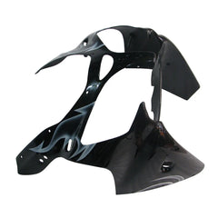 Kawasaki ZX-6R / 636 2000-2002 Silver, Black, and Flame tail section fairing detail view 8