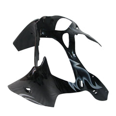 Kawasaki ZX-6R / 636 2000-2002 Silver, Black, and Flame tail section fairing detail view 10