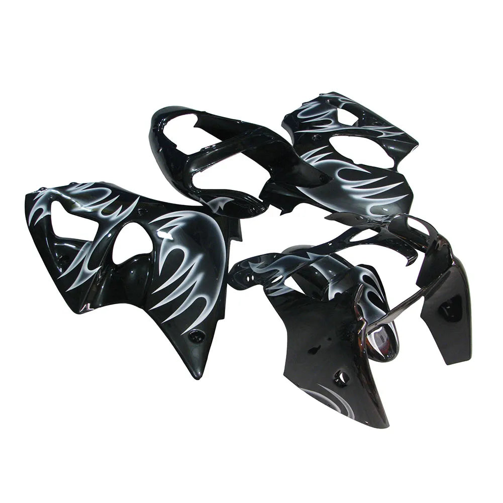 Kawasaki ZX-6R / 636 2000-2002 Silver, Black, and Flame tail section fairing detail view 1