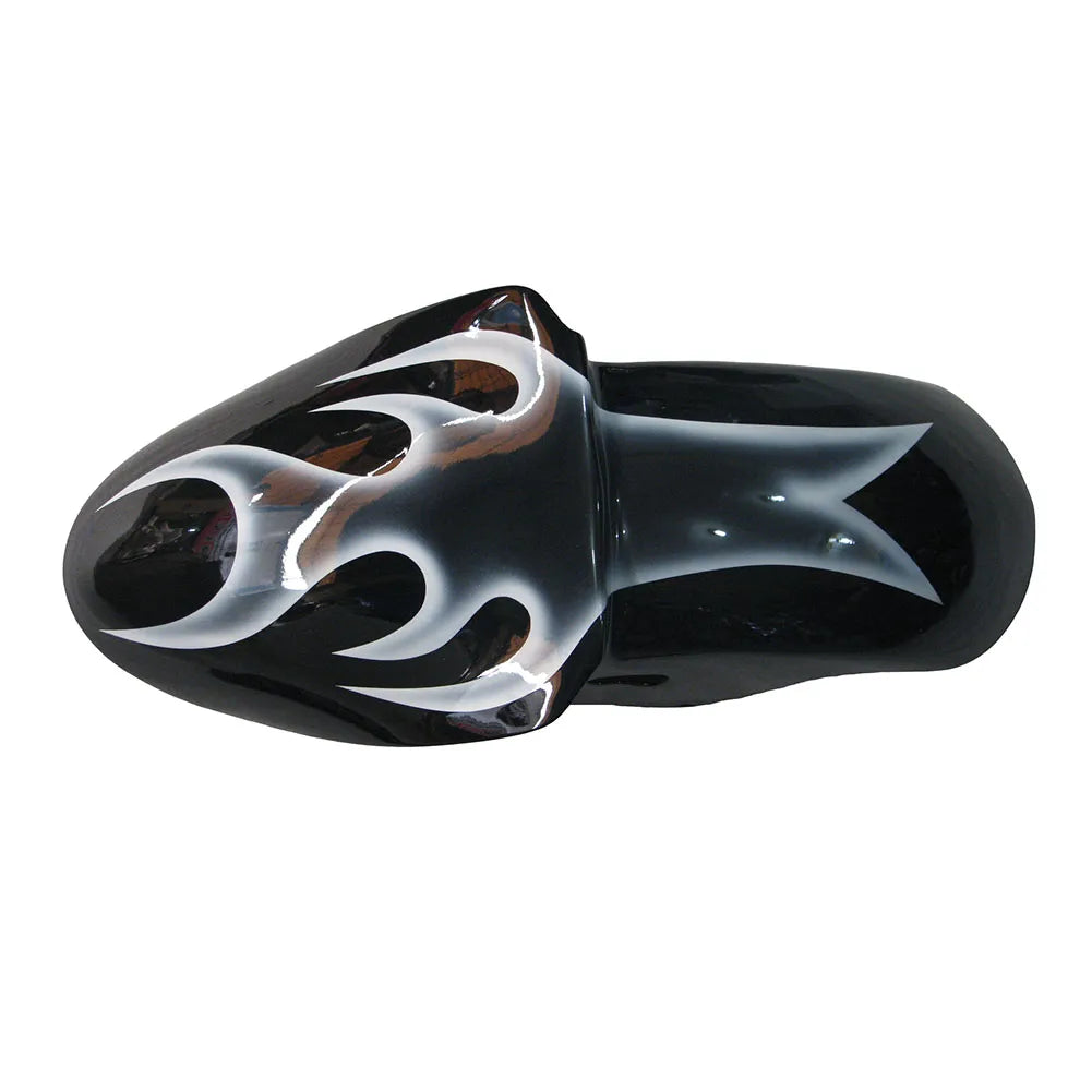 Kawasaki ZX-6R / 636 2000-2002 Silver, Black, and Flame tail section fairing detail view 7