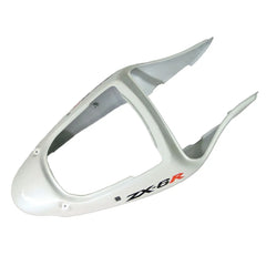 Kawasaki ZX-6R / 636 2000-2002 Orange, White, and Flame tail section fairing detail view 5