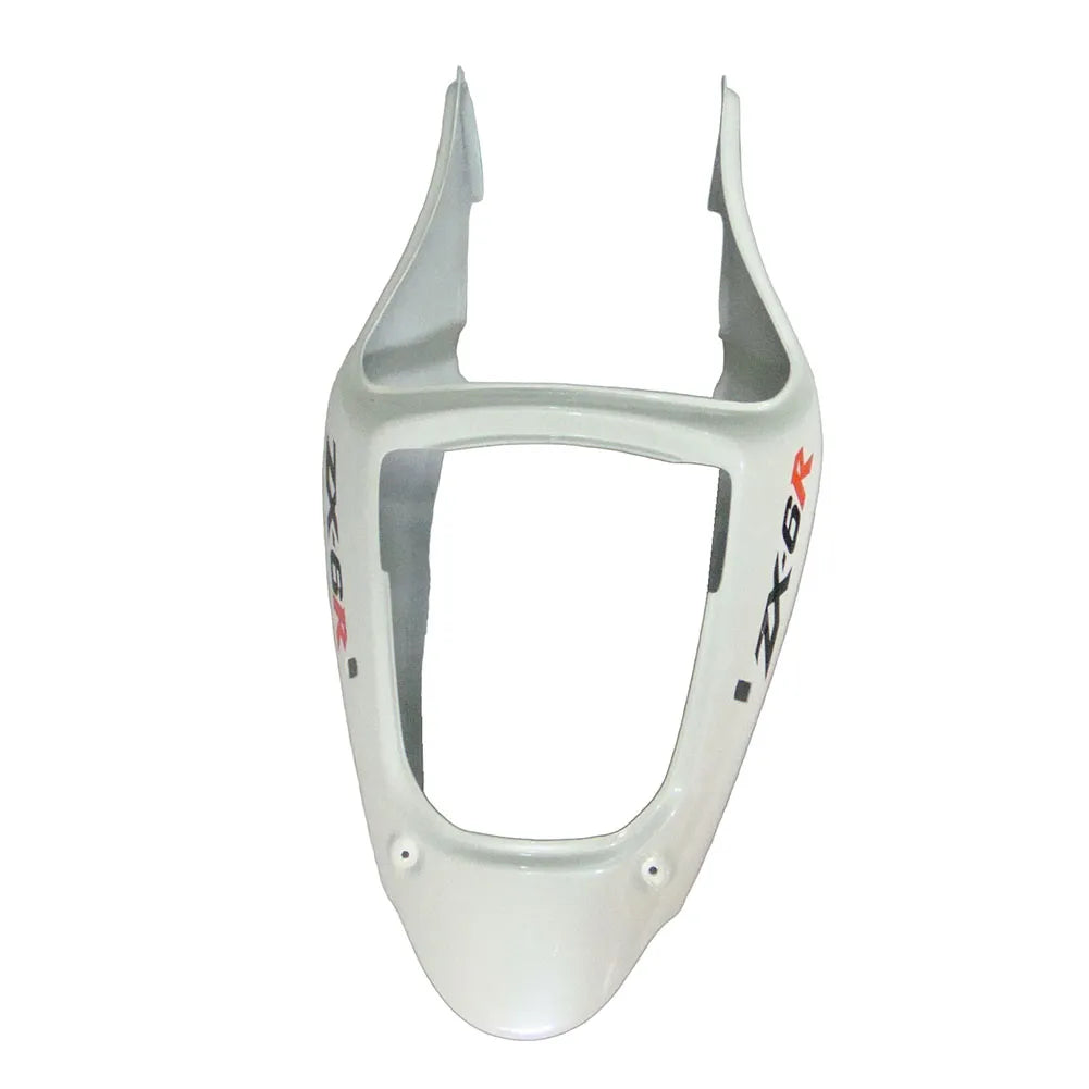 Kawasaki ZX-6R / 636 2000-2002 Orange, White, and Flame tail section fairing detail view 6