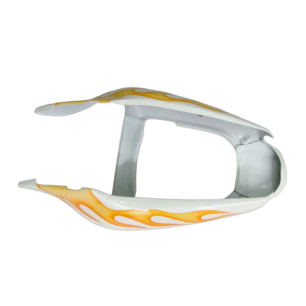 Kawasaki ZX-6R / 636 2000-2002 Orange, White, and Flame tail section fairing detail view 7
