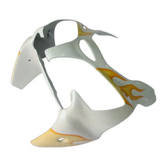 Kawasaki ZX-6R / 636 2000-2002 Orange, White, and Flame tail section fairing detail view 1
