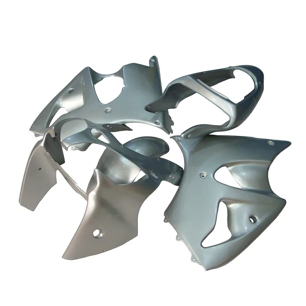 Kawasaki ZX-6R / 636 2000-2002 Solid Silver tail section fairing side view