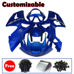 Kawasaki ZX-6R / 636 2003-2004 Blue Graphic Style Fairing Kit