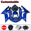 Kawasaki ZX-6R / 636 2003-2004 Blue Printed Graphics Fairing Kit