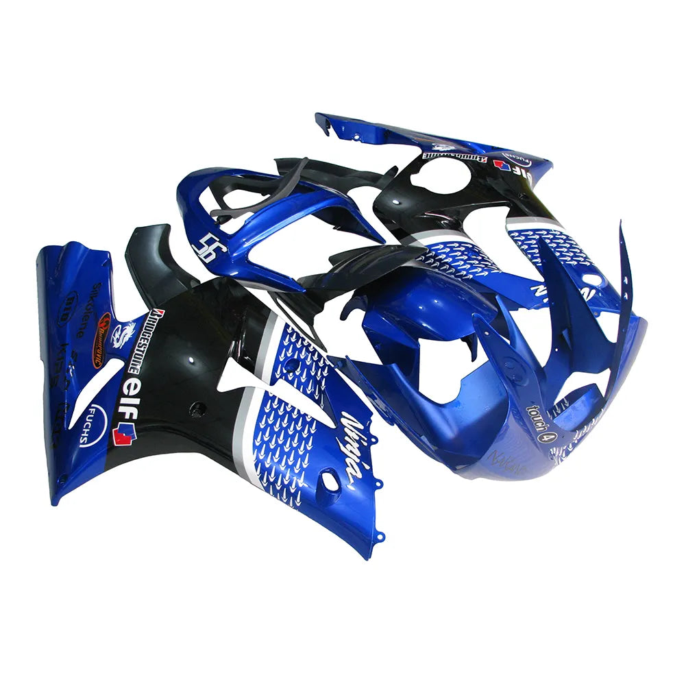 Kawasaki ZX-6R / 636 2003-2004 Blue Raindrop Edition full fairing kit set view