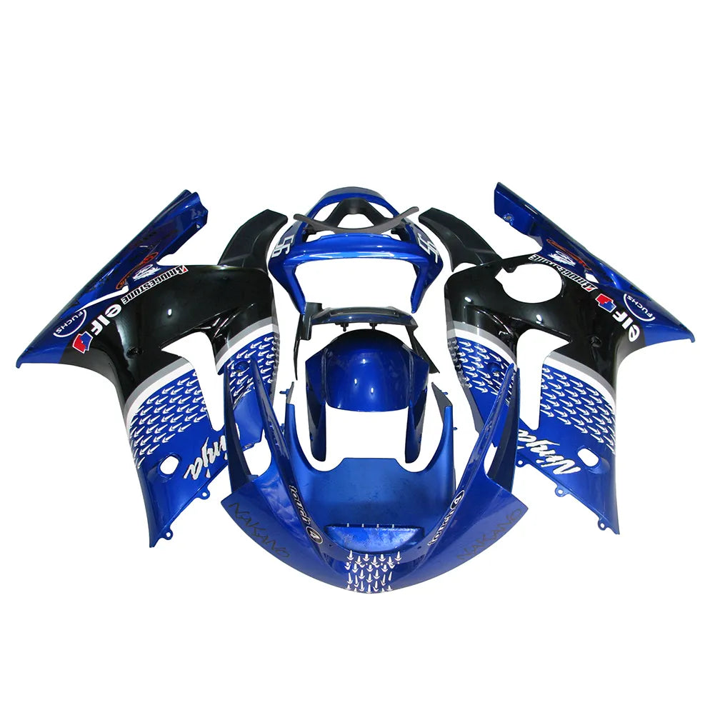 Kawasaki ZX-6R / 636 2003-2004 Blue Raindrop Edition fairing kit front view
