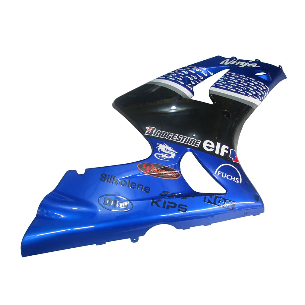 Kawasaki ZX-6R / 636 2003-2004 Blue Raindrop Edition tail section fairing side view