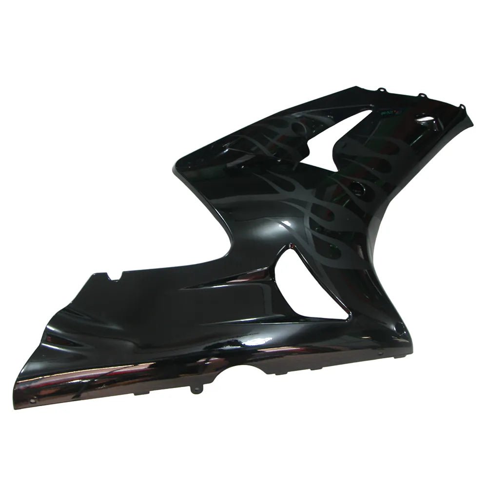 Kawasaki ZX-6R / 636 2003-2004 Gloss Black Matte Flame tail section fairing side view