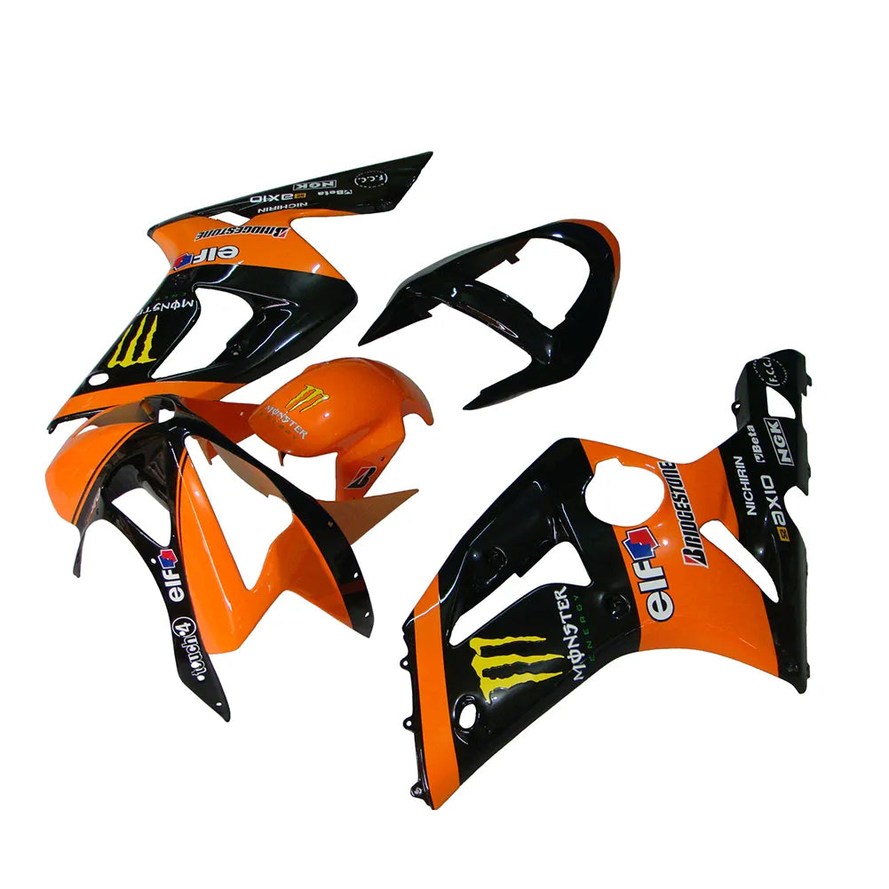 Kawasaki ZX-6R / 636 2003-2004 Orange Monster Edition full fairing kit set view