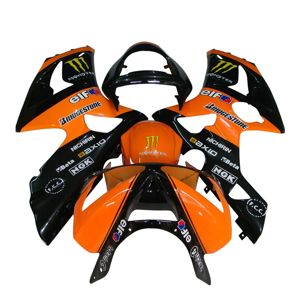 Kawasaki ZX-6R / 636 2003-2004 Orange Monster Edition tail section fairing rear view