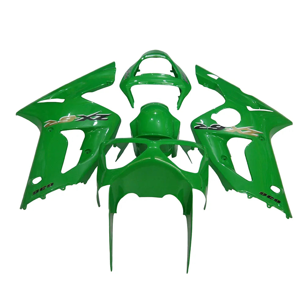 Kawasaki ZX-6R / 636 2003-2004 Solid Green full fairing kit set view