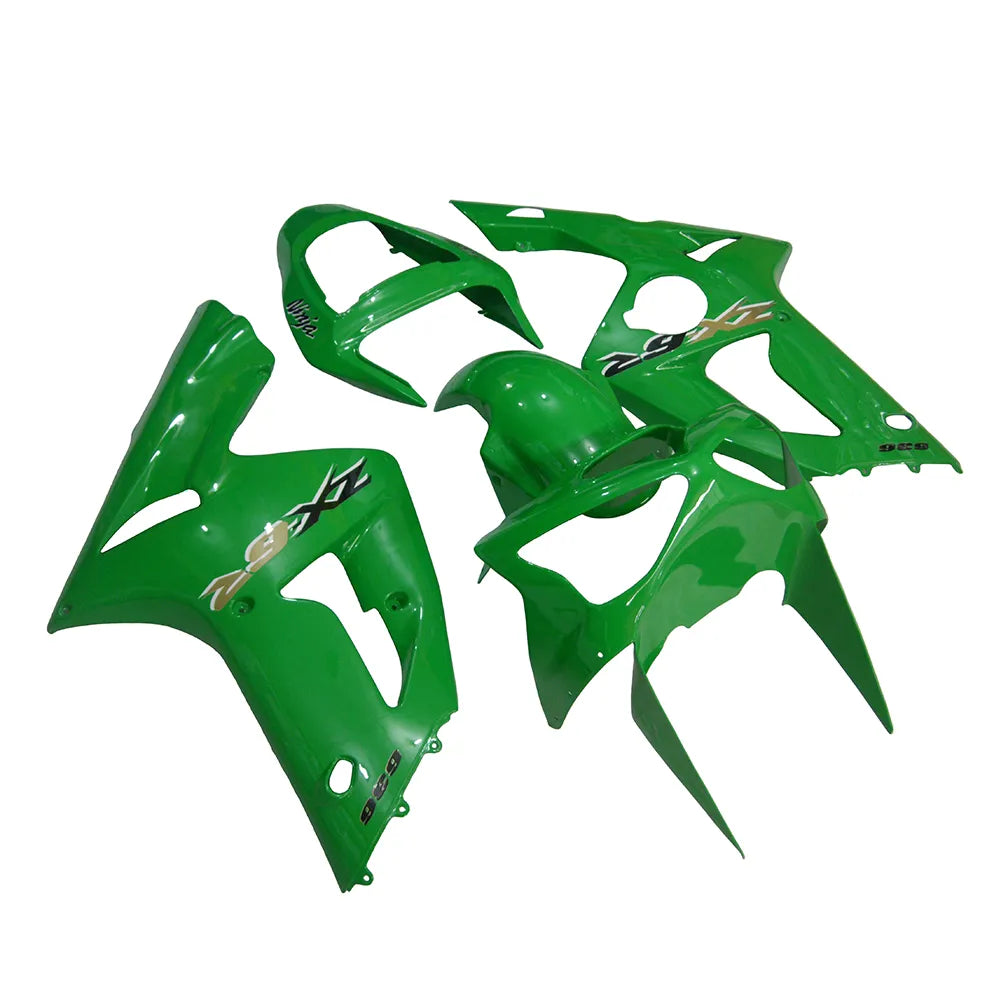 Kawasaki ZX-6R / 636 2003-2004 Solid Green fairing kit left side view