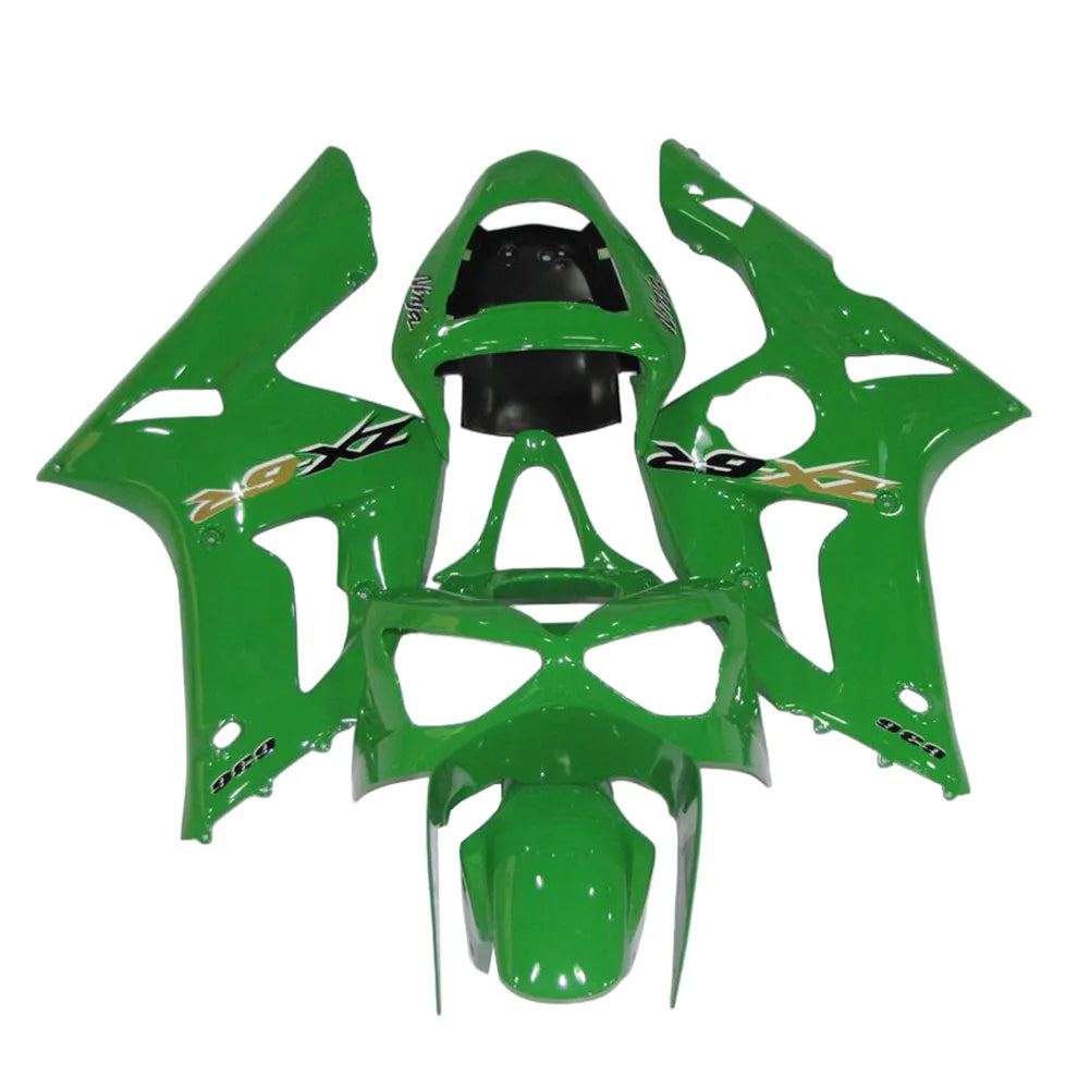 Kawasaki ZX-6R / 636 2003-2004 Solid Green tail section fairing rear view
