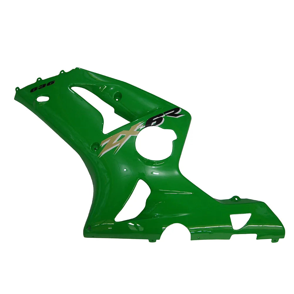 Kawasaki ZX-6R / 636 2003-2004 Solid Green tail section fairing detail view 1