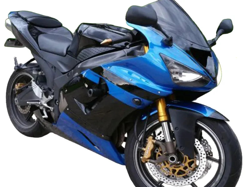 Kawasaki ZX-6R / 636 2005-2006 Blue and Black A tail section fairing rear view