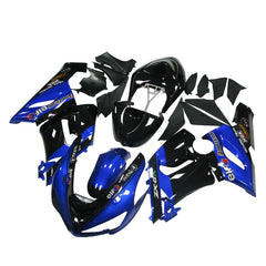 Kawasaki ZX-6R / 636 2005-2006 Blue and Black B full fairing kit set view
