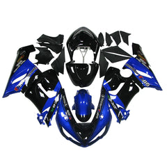 Kawasaki ZX-6R / 636 2005-2006 Blue and Black B fairing kit front view