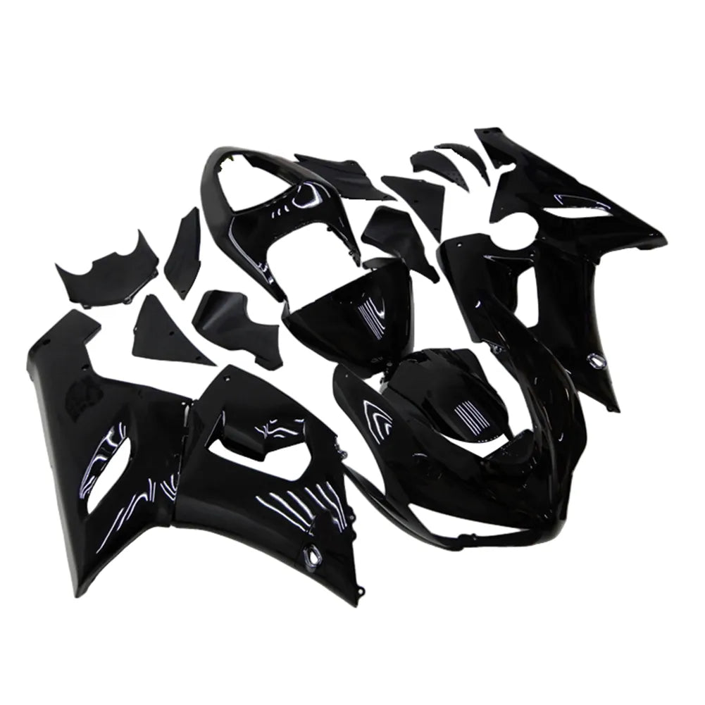 Kawasaki ZX-6R / 636 2005-2006 Gloss Black No Lettering fairing kit left side view
