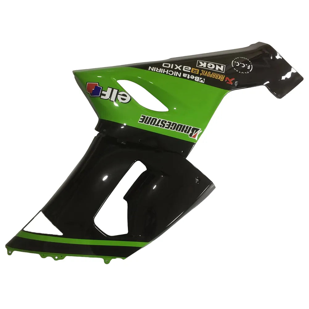 Kawasaki ZX-6R / 636 2005-2006 Green and Black without Logos tail section fairing side view