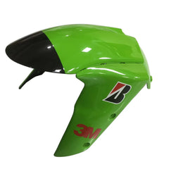 Kawasaki ZX-6R / 636 2005-2006 Green and Black without Logos tail section fairing detail view 2