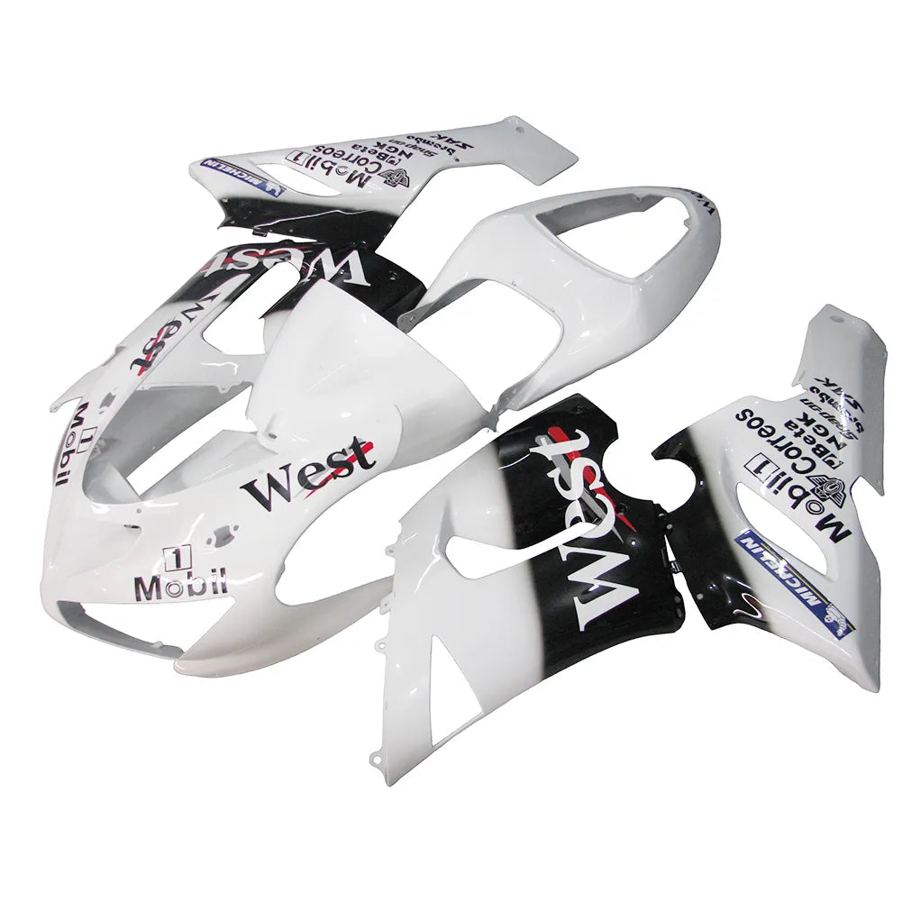 Kawasaki ZX-6R / 636 2005-2006 Black and White WEST Edition fairing kit left side view